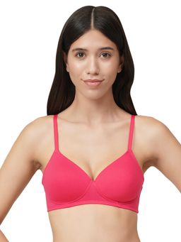 Amante - Cotton Dream Lightly Padded Non-Wired T-Shirt Bra-Pink