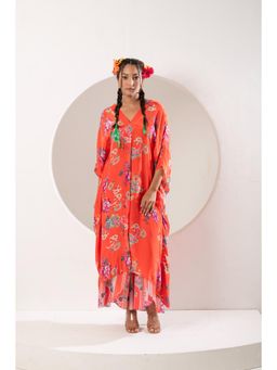 Ekavira - Sawani Orange Kaftan and Pant (Set of 2)