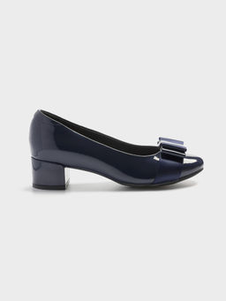 Lemon & Pepper - Blue Solid/plain Round Toe Block Heels