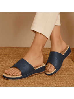 LAZERA SHOES - Cozy Short Heel Comfort Casual Blue Mules