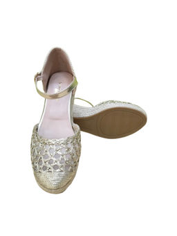 D'Shoe Lounge - Chic Metallic Espadrille Wedges