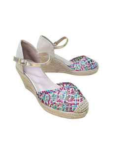 D'Shoe Lounge - Multi Coloured Vibrant Handwoven Style Espadrille Sandal