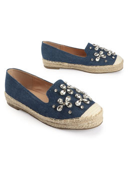 D'Shoe Lounge - Blue Crystal Detailing Espadrille