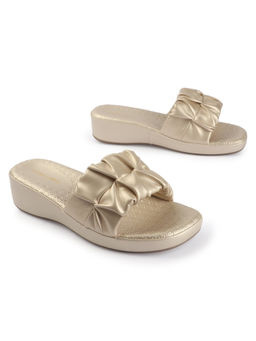 D'Shoe Lounge - Gold Everyday Comfort Wedges Sandal