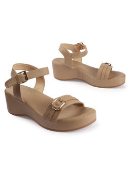 D'Shoe Lounge - Cream Premium Comfort Platform Sandals