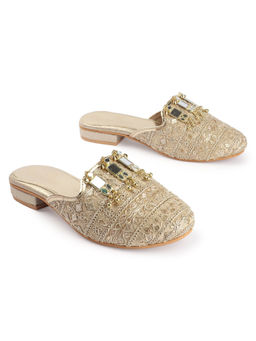 D'Shoe Lounge - Beige Handcrafted Slip-On Mules