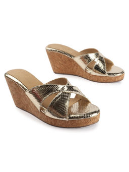 D'Shoe Lounge - Gold Cork Wedge Heels