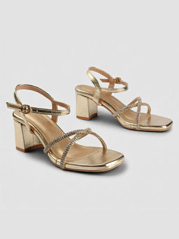 D'Shoe Lounge - Gold Elegant Gold Heeled Sandals