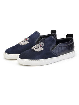 SHUTIQ - Crown Laurus Croco Blue Sneakers