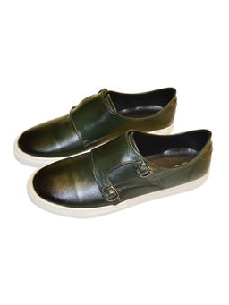 SHUTIQ - Military Green Double Monk Sneakers