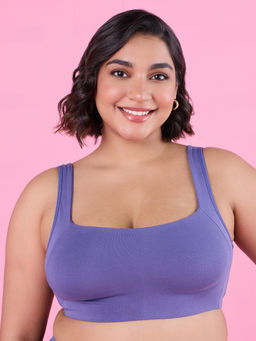 Nykd by Nykaa - Trendy Square Neckline Slip on Bra with full coverage-NYB158-D Purple