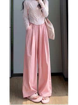 Outzidr - Pink Baggy Fit Elasticated Pant