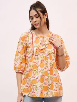 Gahan - Womens Cotton Ethnic Motifs Printed A Line Top