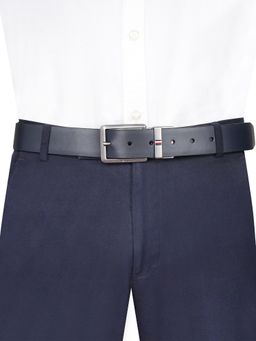 Tommy Hilfiger - Mens Leather Reversible Belt Barclays - Navy Blue & Black