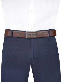 Tommy Hilfiger - Mens Leather Reversible Belt Hillaby - Brown & Black