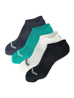 Heelium - Bamboo Zero Ankle Socks for Men - Odourfree - 4 Pairs - Teal -Grey -Black -White