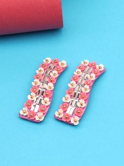 Laida - 2 Pink Floral Tic Tac Pins