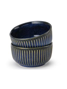BODHI HOUSE - Indigo Blue Reactive Glaze Ceramic Serving Bowl - 850 ml Each