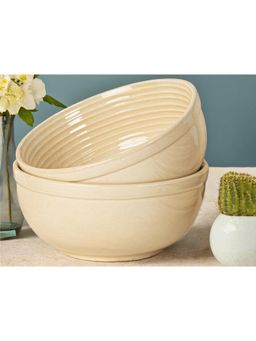 BODHI HOUSE - Yellow Hand Glaze Ceramic Serving Bowl - 1000 ml Each