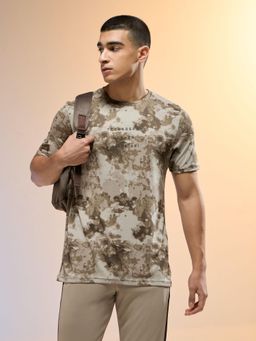 Technosport - Men Printed Slim Fit Round Neck Sports T-Shirt with Technocool+