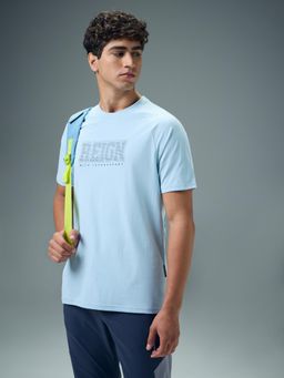 Technosport - Men Typography Printed Slim Fit Round Neck Sports T-Shirt with Cotflex