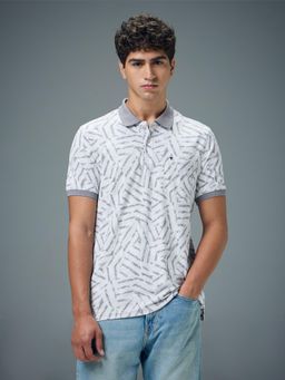 Technosport - Men Printed Slim Fit Polo Sports T-Shirt with Matpiq