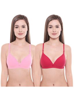 Bodycare - Pack Of 2 Lightly Padded T-Shirt Bra - Multi Color
