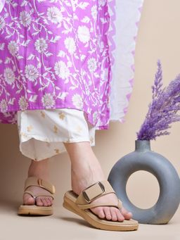 Shoetopia - Stylish Beige Platform For Girls