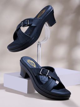 Shoetopia - Comfortable Black Doctor Sole Heels For Girls