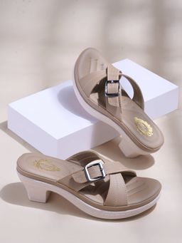 Shoetopia - Comfortable Beige Doctor Sole Heels For Girls