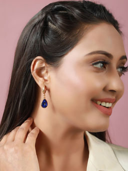 Priyaasi - Blue Stone Tear Drop Earrings