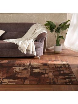 Welspun - Wonder Full 100% Polyester 981Gsm Machine Tufted with Abstract Design Carpet - Brown