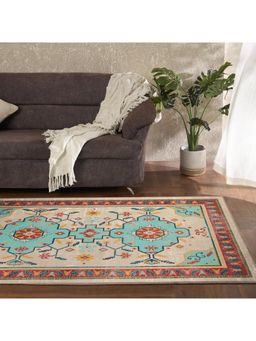Welspun - Wonder Full Polyester 981Gsm Machine Tufted with Traditional Design Carpet - Beige