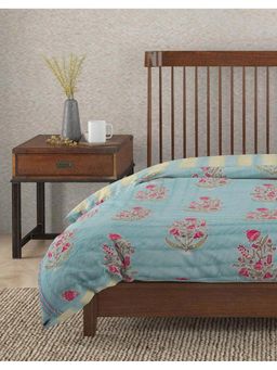 Fabindia - Blue Rasika Cotton Printed Quilt
