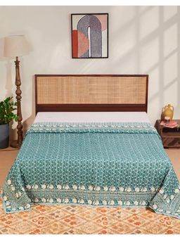 Fabindia - Teal Ambara Printed Cotton Quilt
