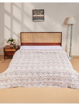Fabindia - Blue Jamuni Cotton Hand Block Printed Quilt