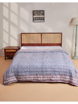 Fabindia - Purple Jamuni Cotton Hand Block Printed Quilt