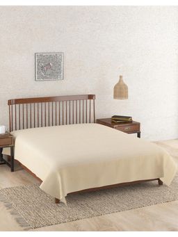 Fabindia - Beige Azig Cotton Hand Woven Double Bed Cover