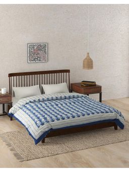 Fabindia - Blue Anaisha Cotton Block Printed Quilt