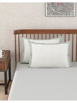 Fabindia - Blue Coromandel Cotton Printed 2 Pillow Covers