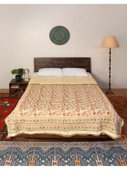 Fabindia - Yellow Cotton Printed Quilt