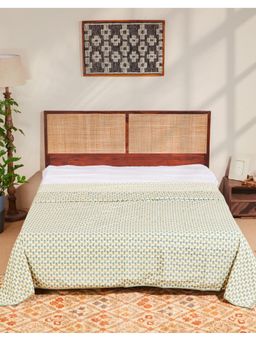 Fabindia - Teal Ambara Printed Cotton Dohar