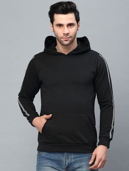 RIGO - Men Printed Tape Hood Fleece Sweatshirt
