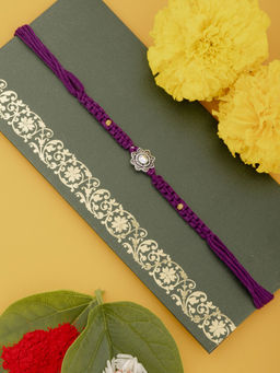 Praavy - 925 Sterling Silver Flower Rakhi for Brother