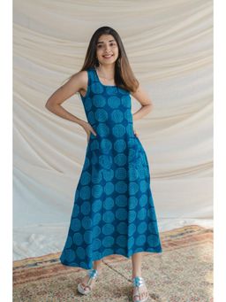 The Indian Ethnic Co. - Neerja Blue A Line Dress
