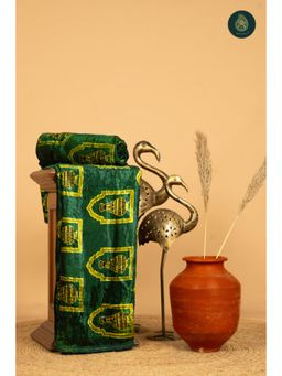 Ethnic Elements - Ajrakh Velvet Anitique Verdant Pot Elegance Unstitched Kurta