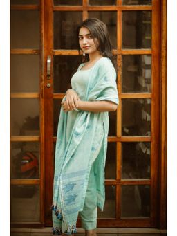 Ethnic Elements - Jacquard Jamdani Unstitched Kurta With Dupatta