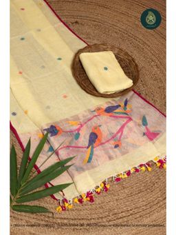 Ethnic Elements - Linen Ivory Unstitched Dress Material