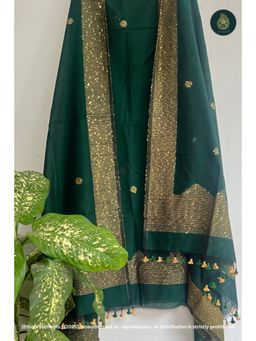 Ethnic Elements - Cotton Green Unstitched Dress Material