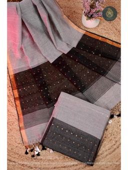 Ethnic Elements - Silk Grey Unstitched Dress Material